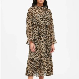 Banana Republic Sheer Leopard Midi Dress
